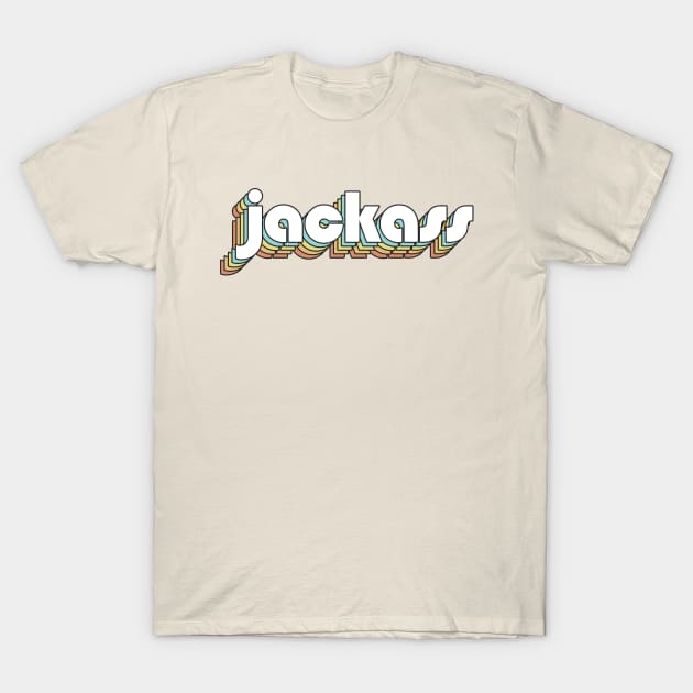 jackass retro rainbow typography faded style t shirt 8538 wc5bh