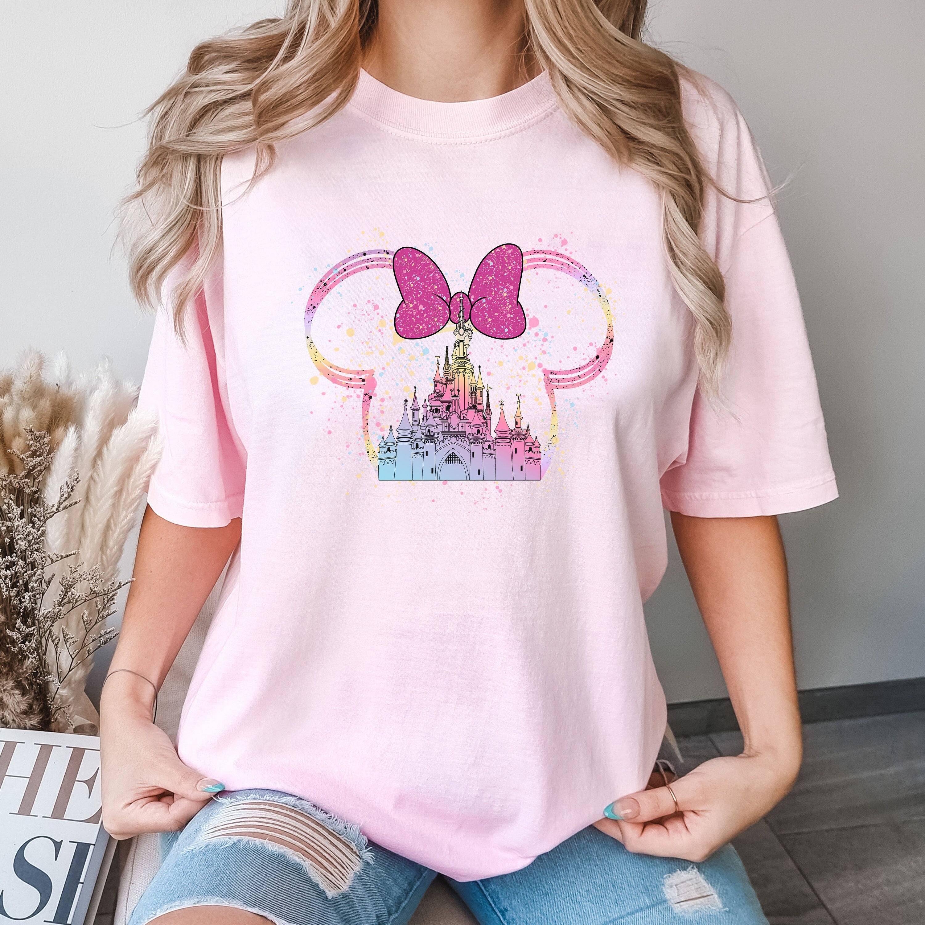 minnie colorful castle t shirt minnie mouse t shirt disney castle shirt gift for kids gift for birthday 9641 22bvq