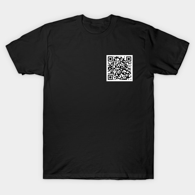 never gonna give you up qr code t shirt 9608