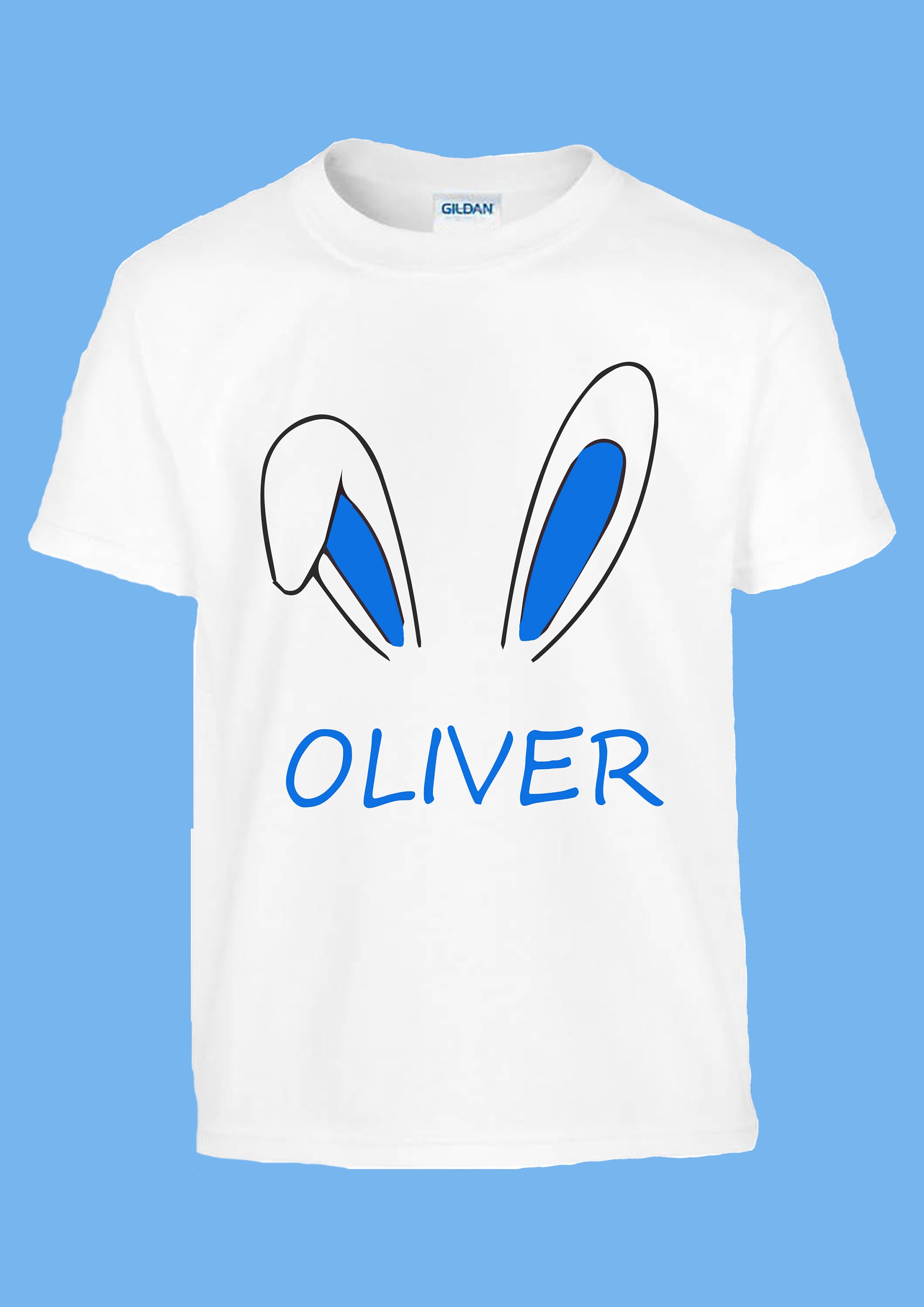 personalised bunny ears kids t shirt happy easter kids t shirt 8525