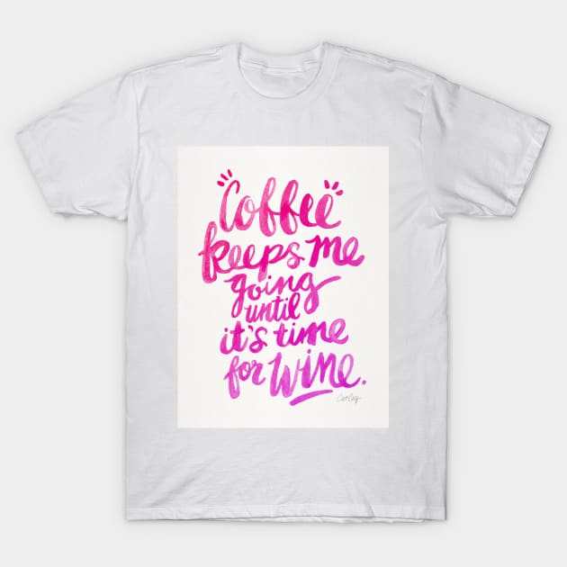 pink coffee and wine t shirt 2559 ms2lt