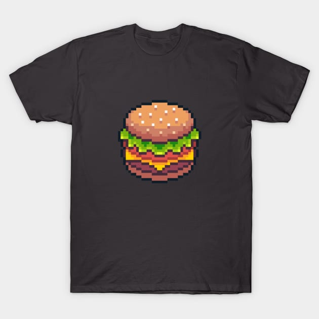 pixel art hamburger retro gaming t shirt 5193 k3zbz
