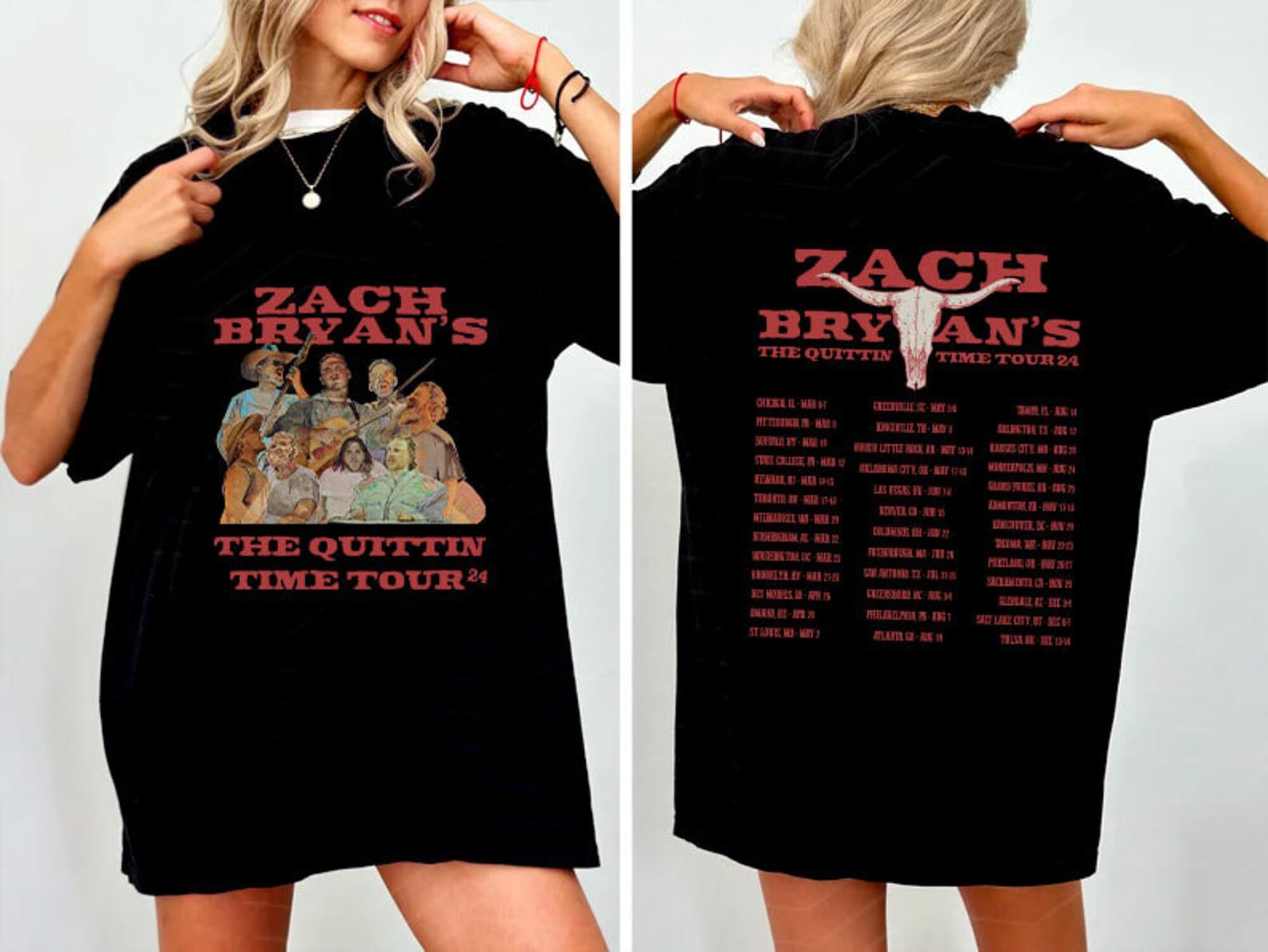 zach bryan the quittin time tour 2024 shirt country music tshirt 9239 d59v4