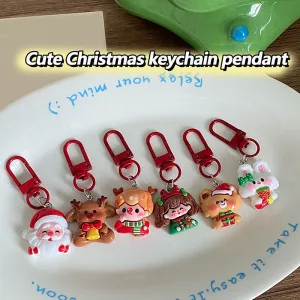 Christmas Bear Keychain Student Backpack Pendant Accessories Phone Pendant Girl Couple Gift Christmas Decoration Ornaments 1