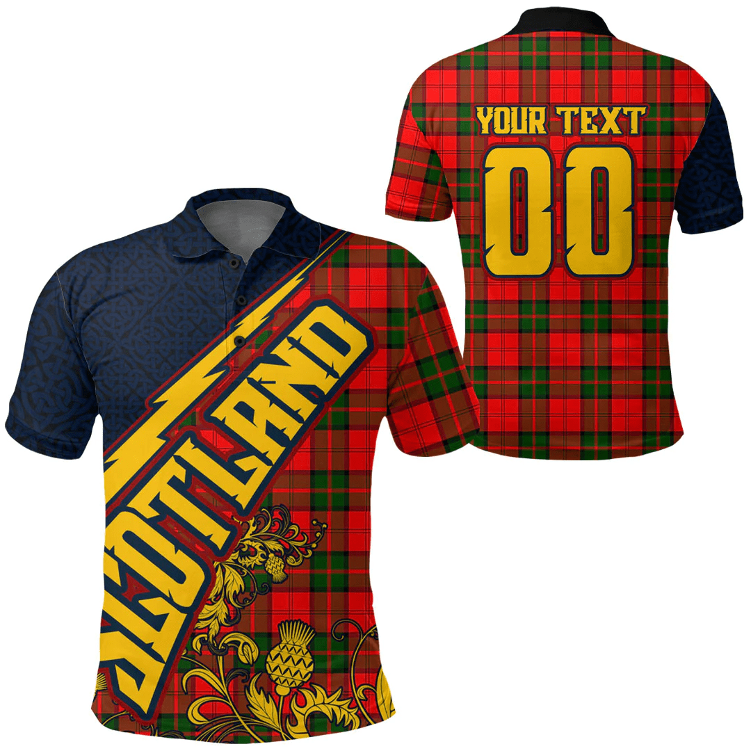 MacArthur Modern Tartan Crest Polo Shirt - Thistle Black Style