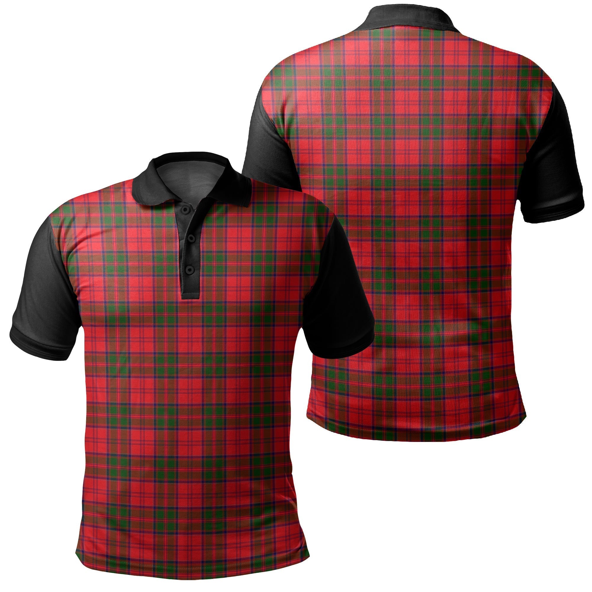 Wardlaw Modern Tartan Crest Polo Shirt - Thistle Black Style main image 1