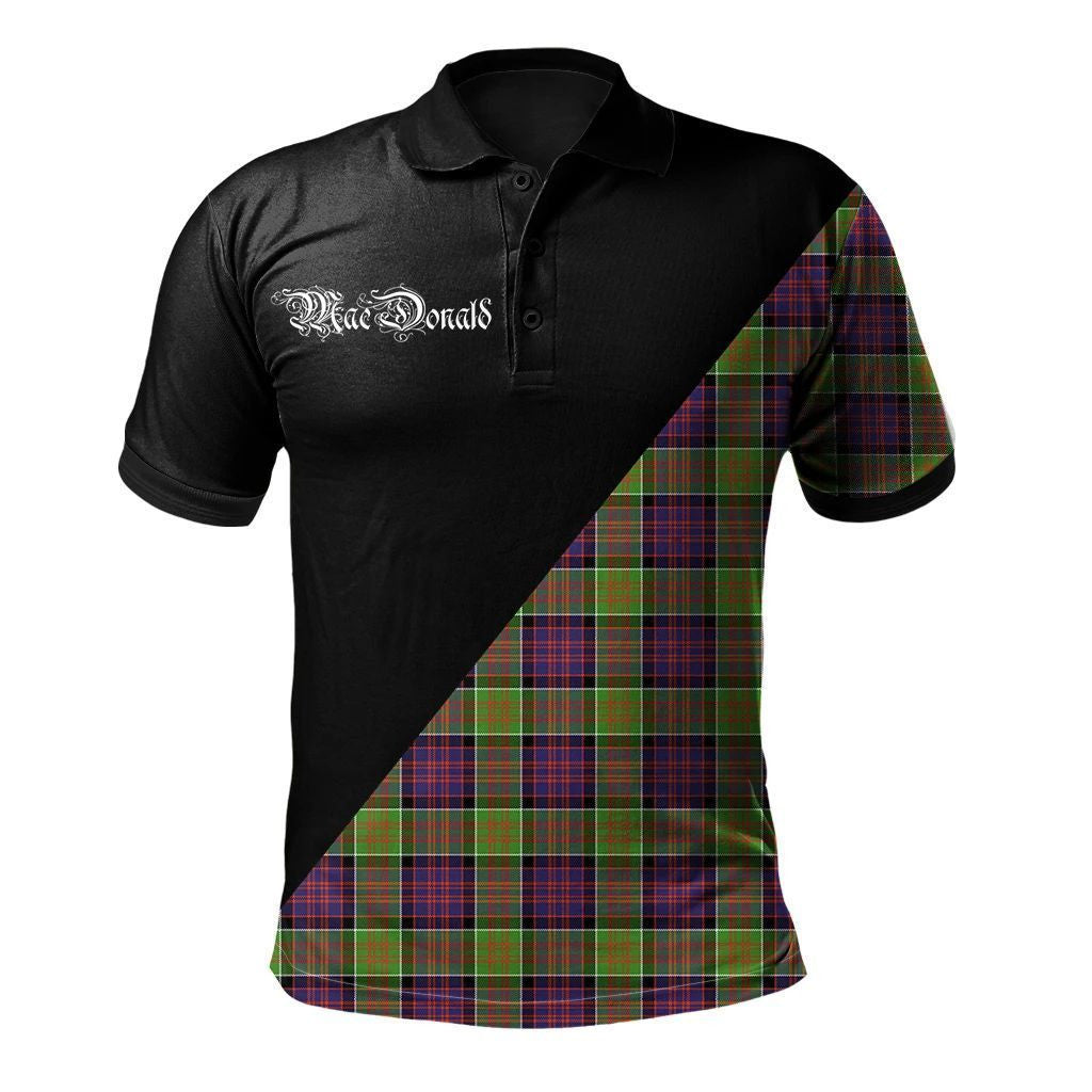 MacDonald of Clanranald Modern Tartan Polo Shirt - Lion Rampant And Celtic Thistle Style main image 1