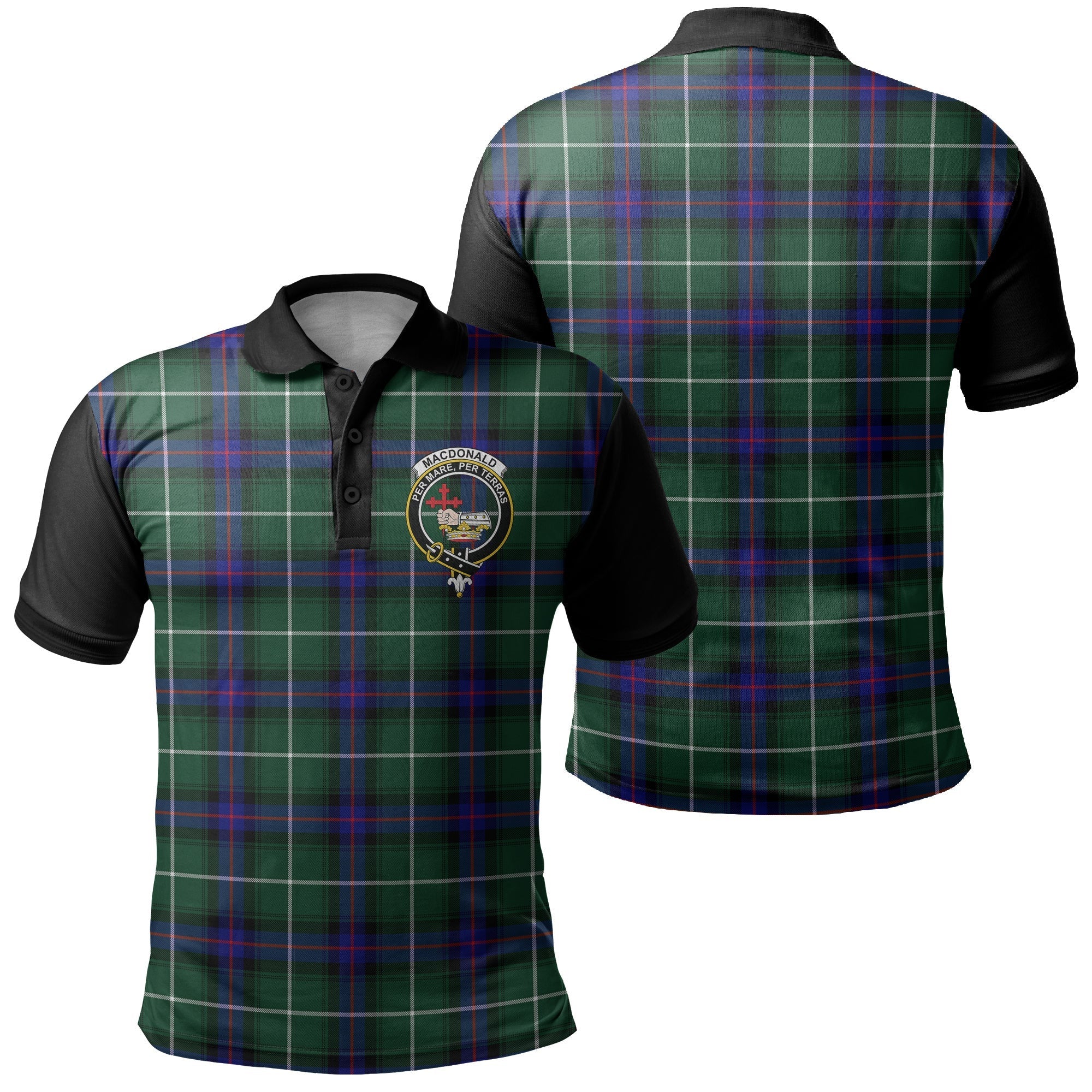 Matheson Ancient Tartan Crest Polo Shirt - Thistle Black Style main image 1