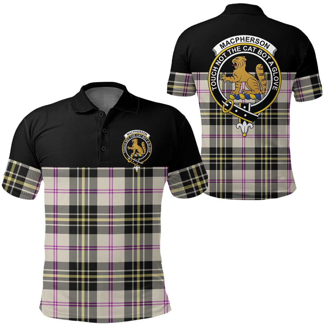 MacFie Ancient Tartan Crest Polo Shirt - Thistle Black Style main image 1