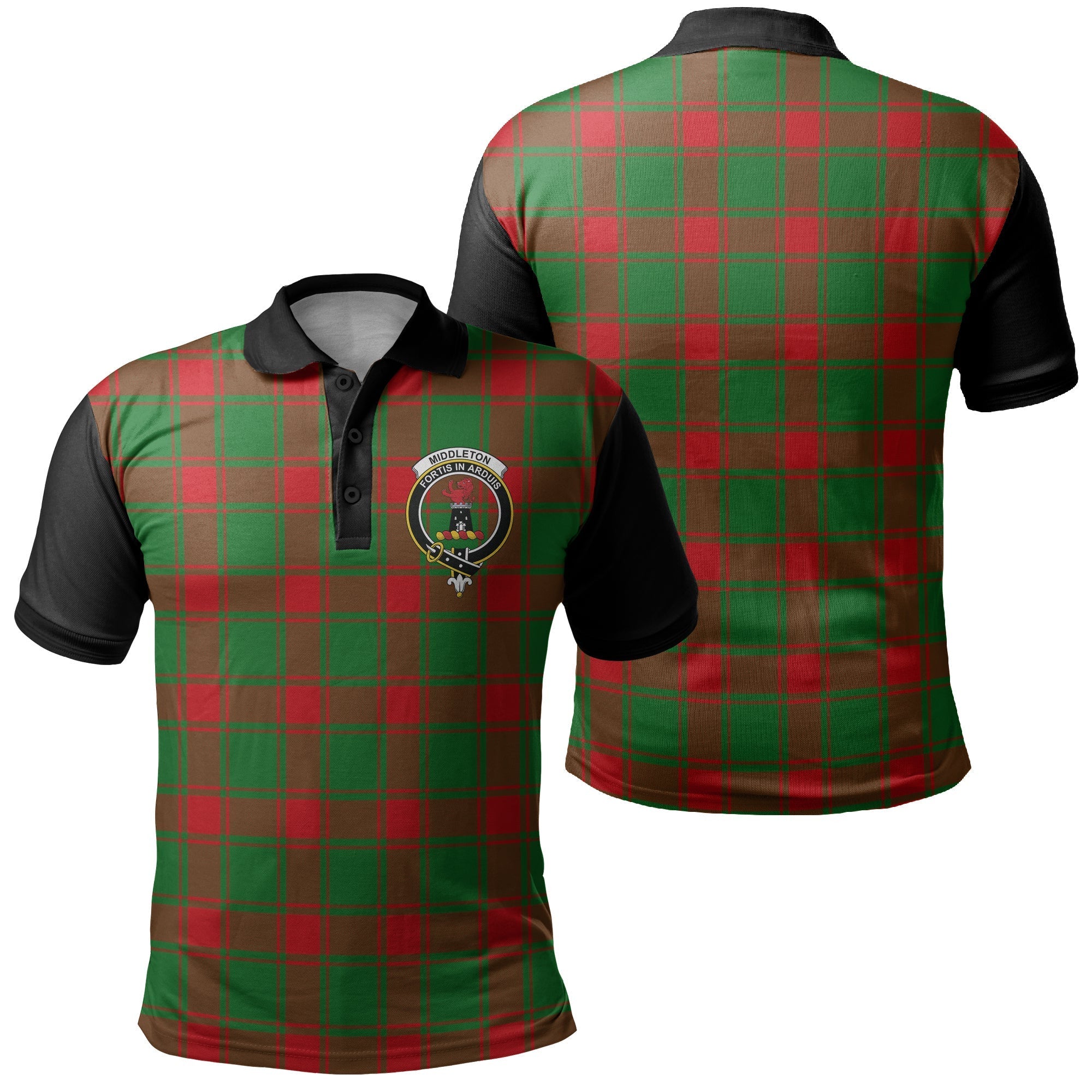 Blane Tartan Crest Birdseye Mesh Polo Shirt
