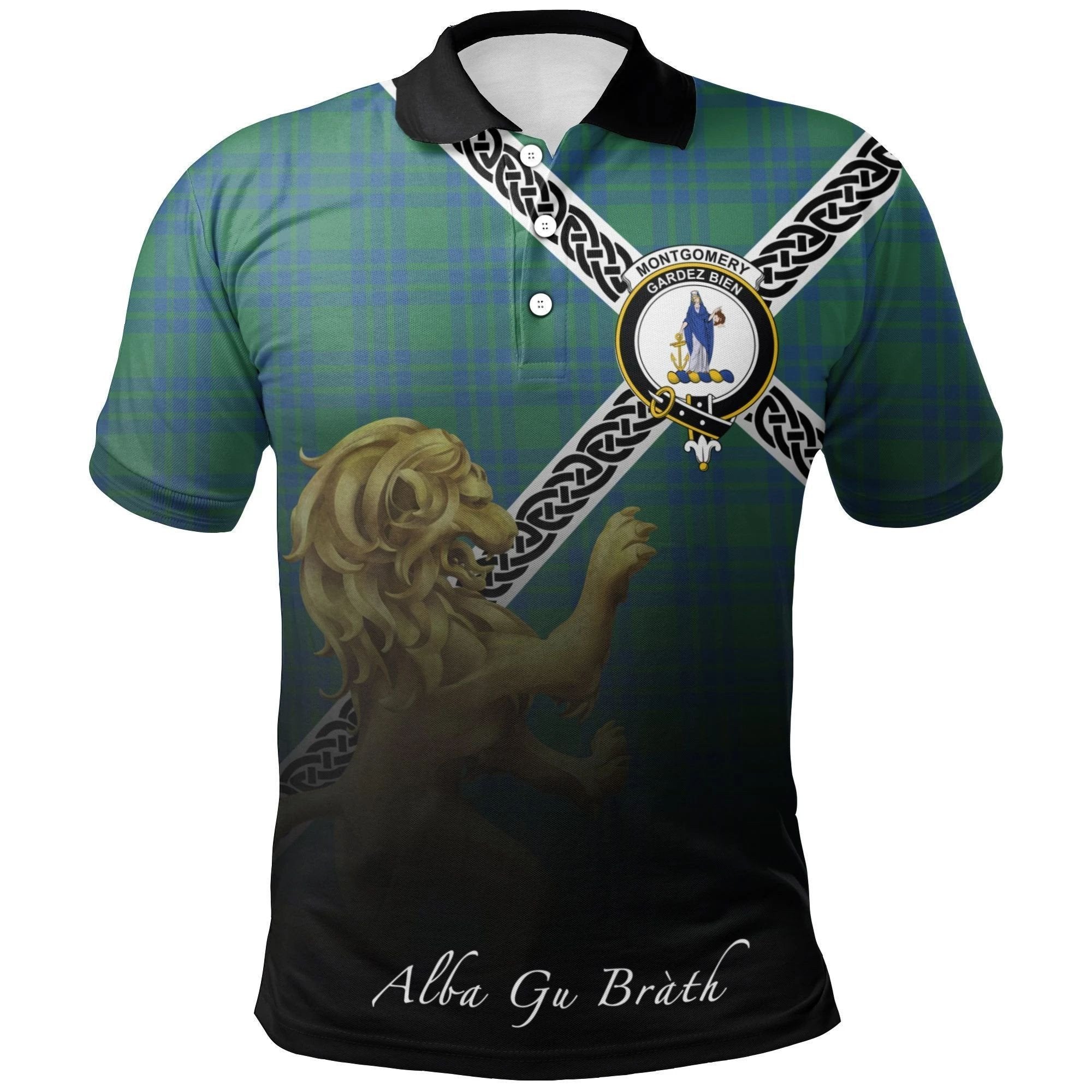 Buchan Ancient Clan Polo Shirt, Scottish Tartan Buchan Ancient Clans Polo Shirt Empire Style