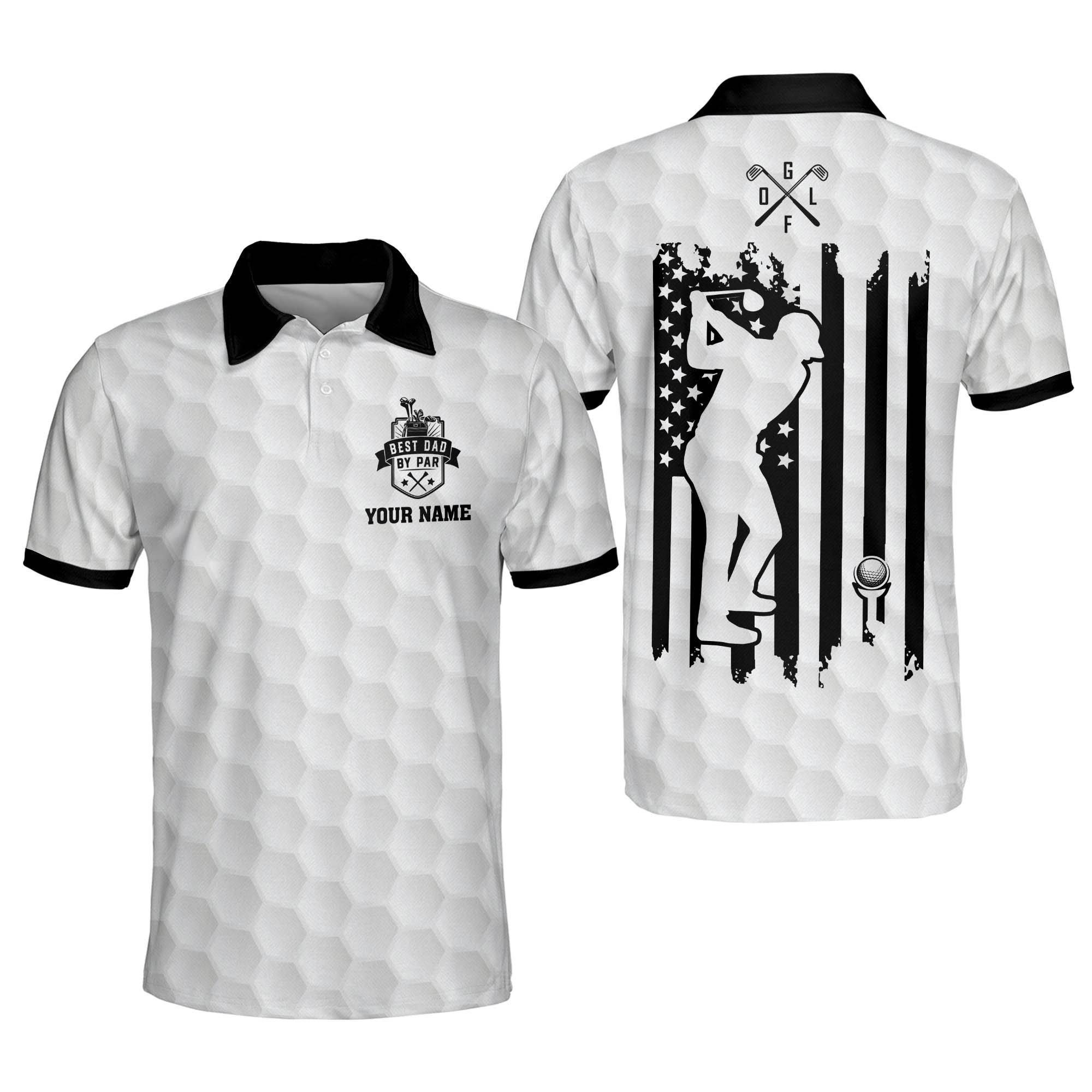 Unique Father's Day Gift, Birthday Gifts For HimBest Dad By Par - Personalized Polo Shirt With Face, Customized Polo For Golfer, Great Gift For Dad