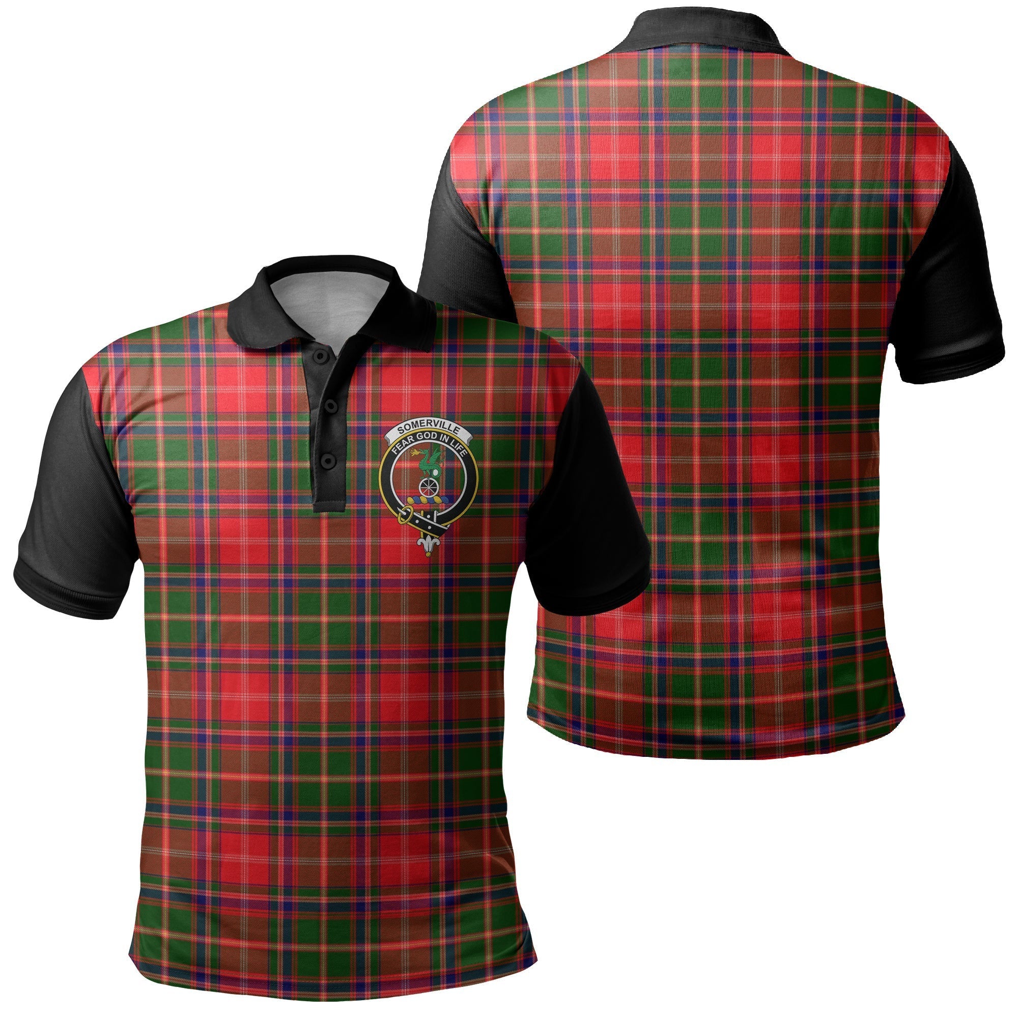 McKintosh Modern Tartan Crest Birdseye Mesh Polo Shirt