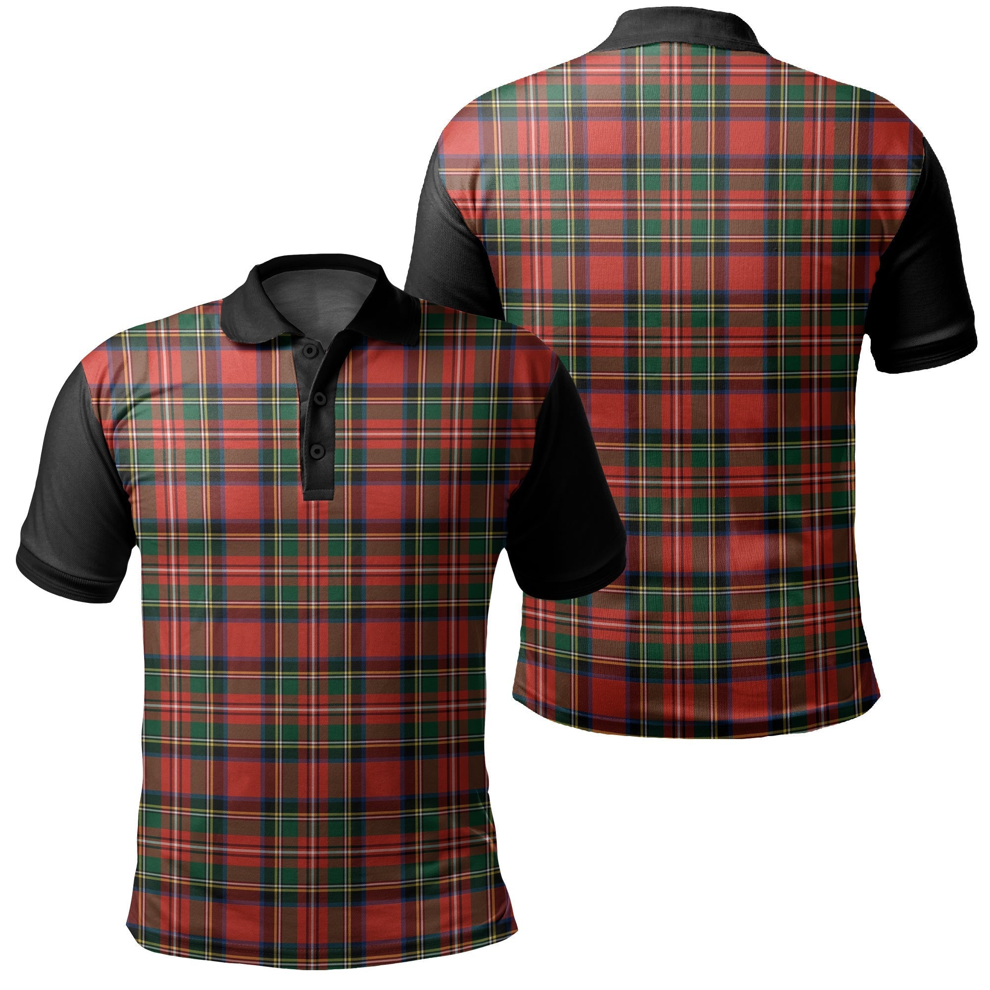 Arbuthnot Modern Tartan Crest Polo Shirt - Thistle Black Style main image 0