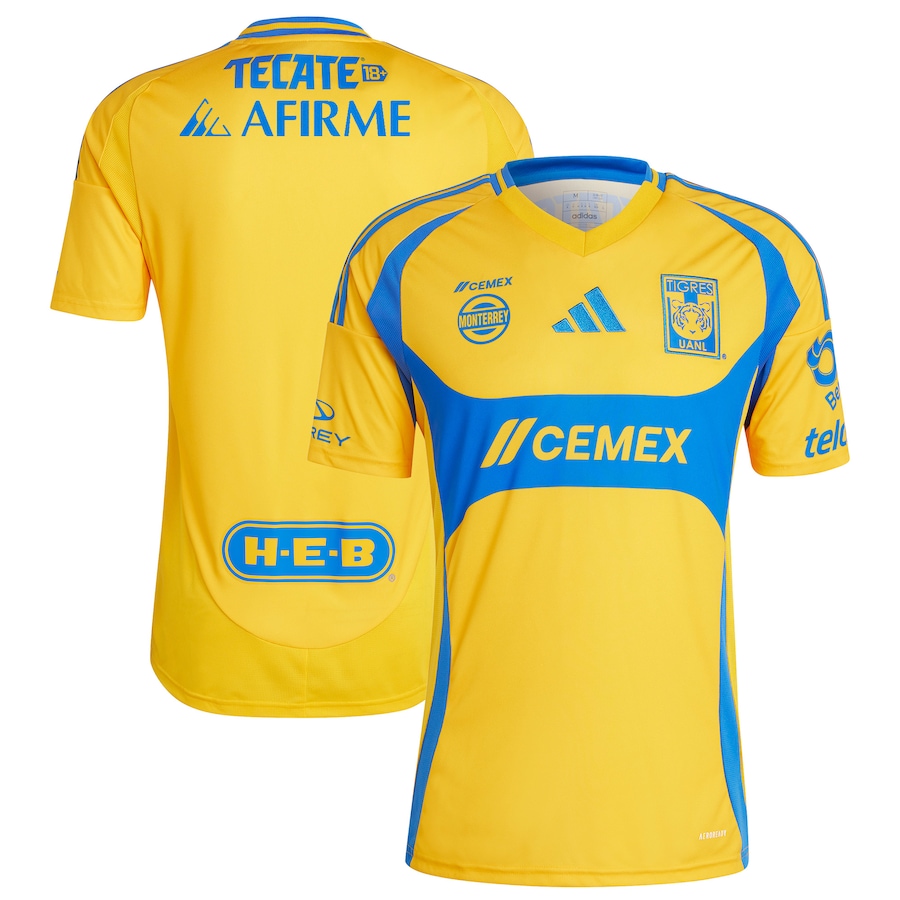 Tigres UANL adidas 2024-25 Home Replica Jersey – Gold – Jerseymaker ...