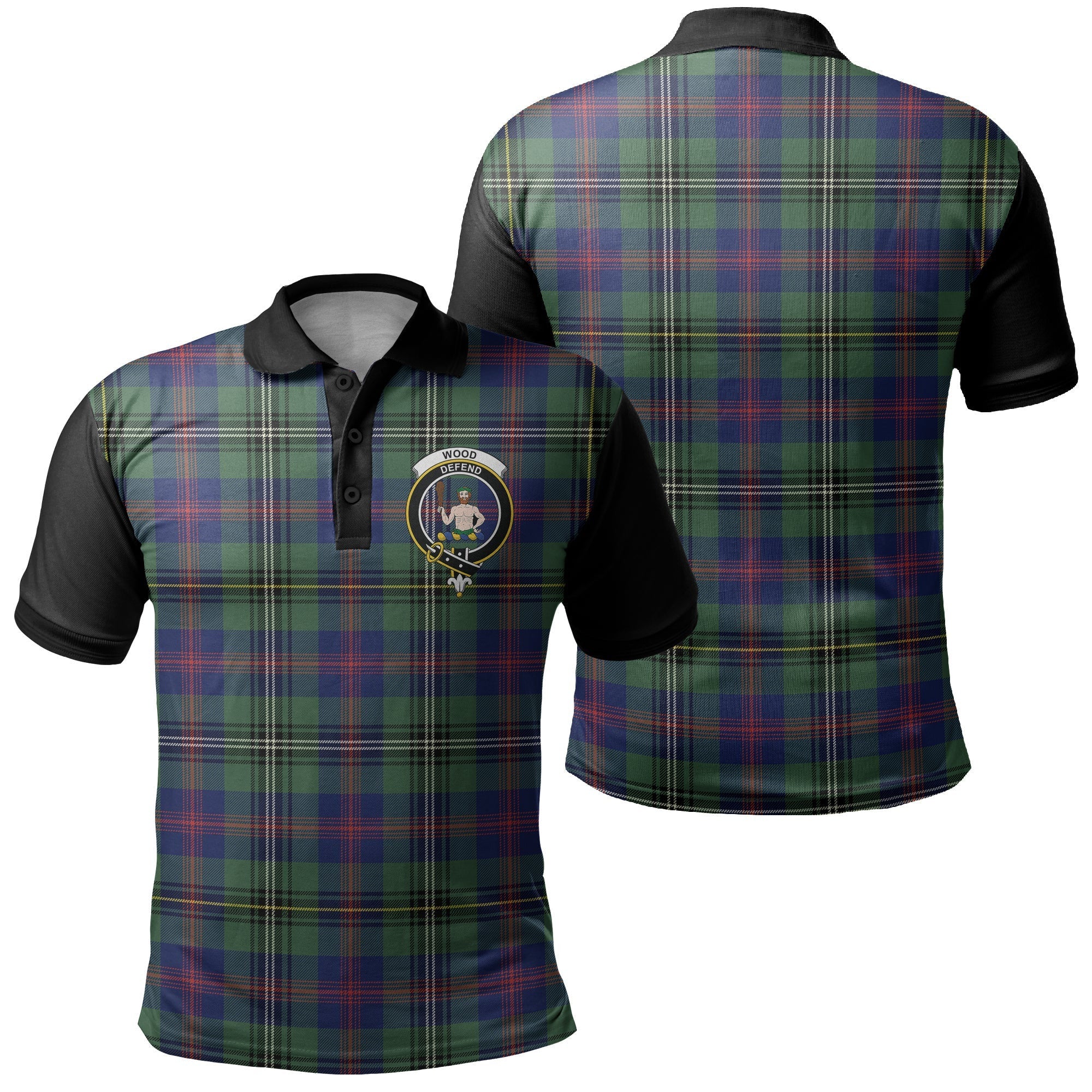 Walker Hunting Tartan Crest Polo Shirt - Thistle Black Style main image 1