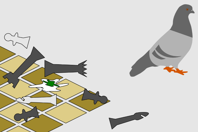 Resultado de imagem para pombo jogando xadrez