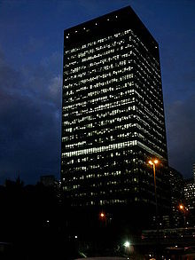 BNDES, à noite. Edifício-sede, Rio de Janeiro, RJ.