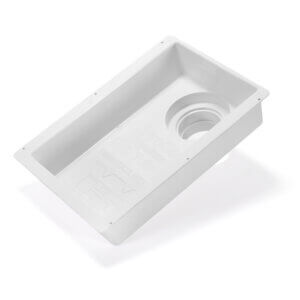 HI-TEMP P-90 PVC TUB & SHOWER BOX FOR FIRE RATING ″A″ TUB OR SHOWER THRU WOOD FLOORS. ( CUT A 6-1/4″ x10-1/4″ SLOT IN WOOD FOR S BOX.)