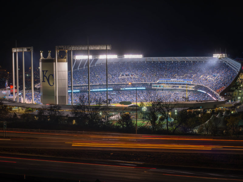 Outside view of the entire Kauffman Stadium