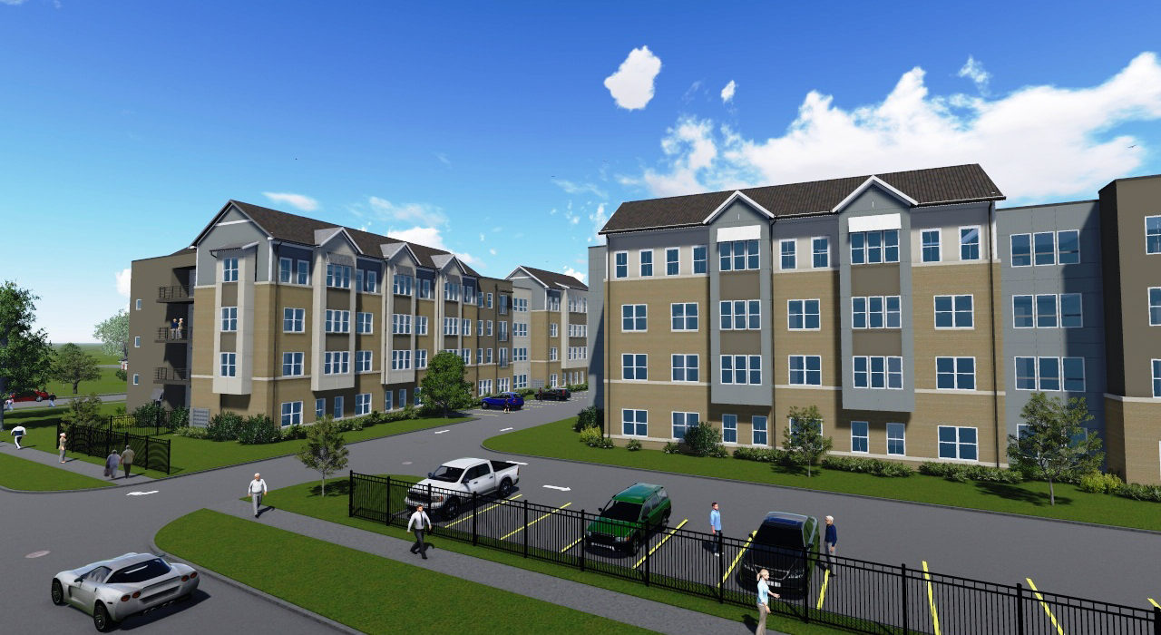 Rendering of the Front of Senior and Assisted Living at Los Encinos