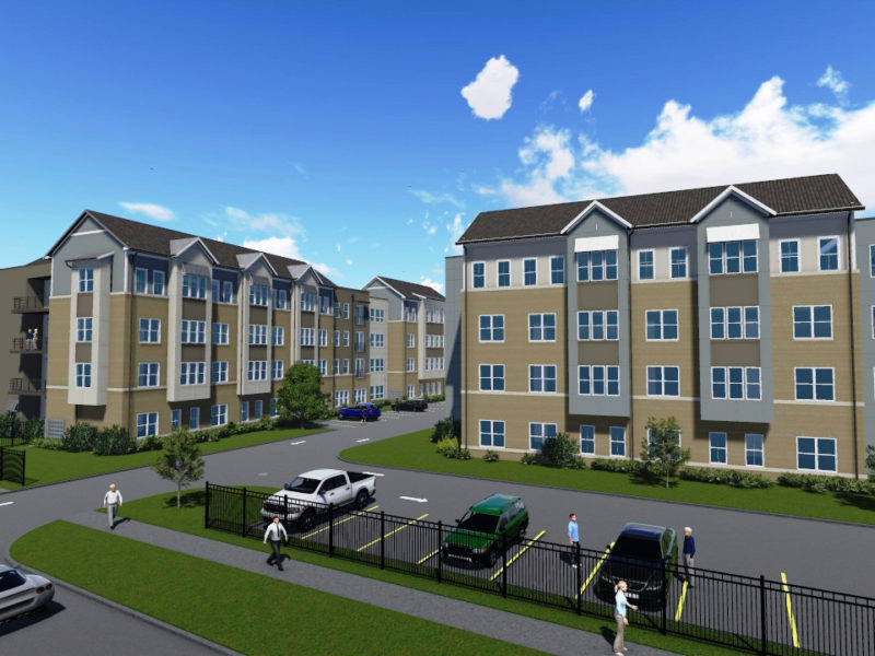 Rendering of the Front of Senior and Assisted Living at Los Encinos