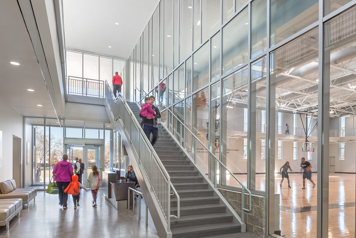 Staircase to Second Floor of the Martin Luther King, Jr. Recreation and Aquatic Center
