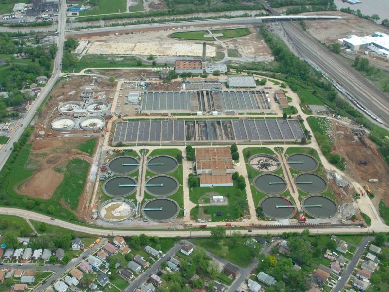 Aerial view of Lemay WWTP UV & Disinfection Facilities