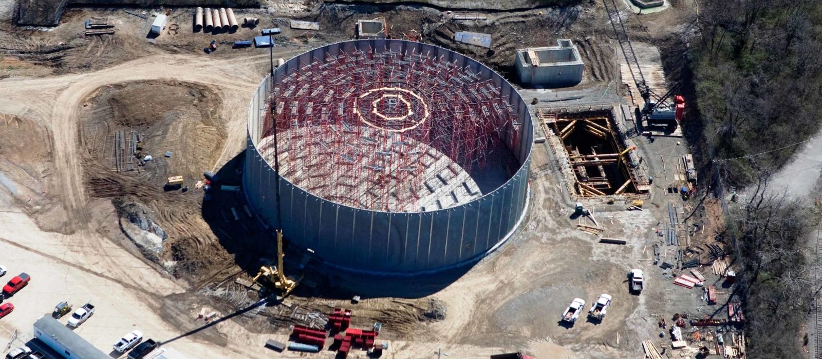 Aerial view of Coldwater Creek Wet Weather Storage Facility, Tank C