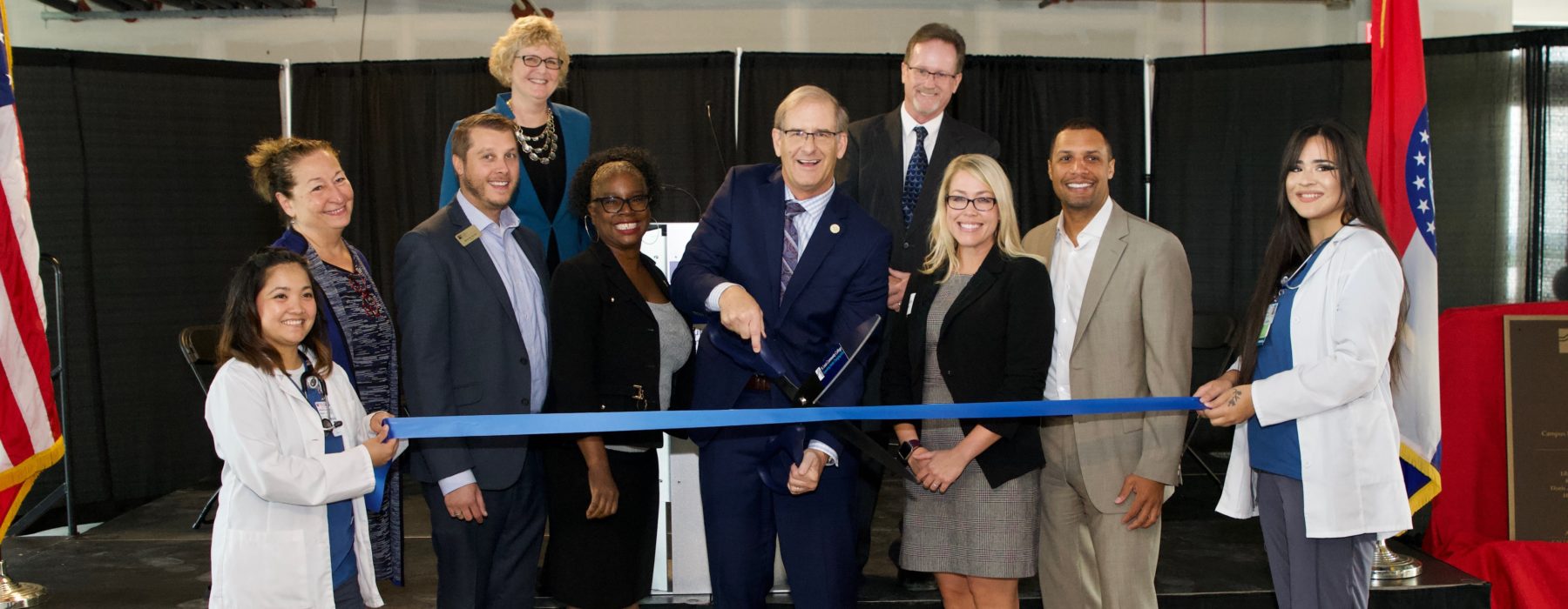 Ribbon Cutting Image for STLCC Center for Nursing and Health Sciences Opening Ceremony