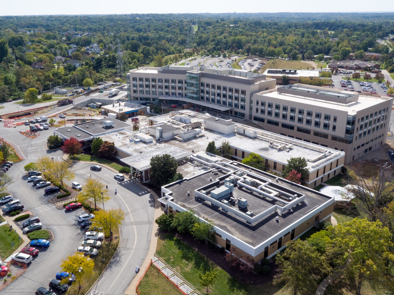 Barnes-Jewish West County Hospital aerial shot side view
