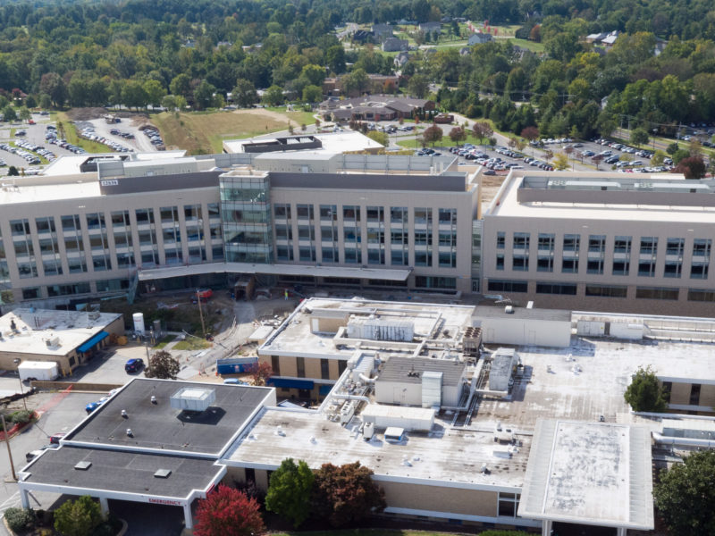 Barnes-Jewish West County Hospital aerial shot front view