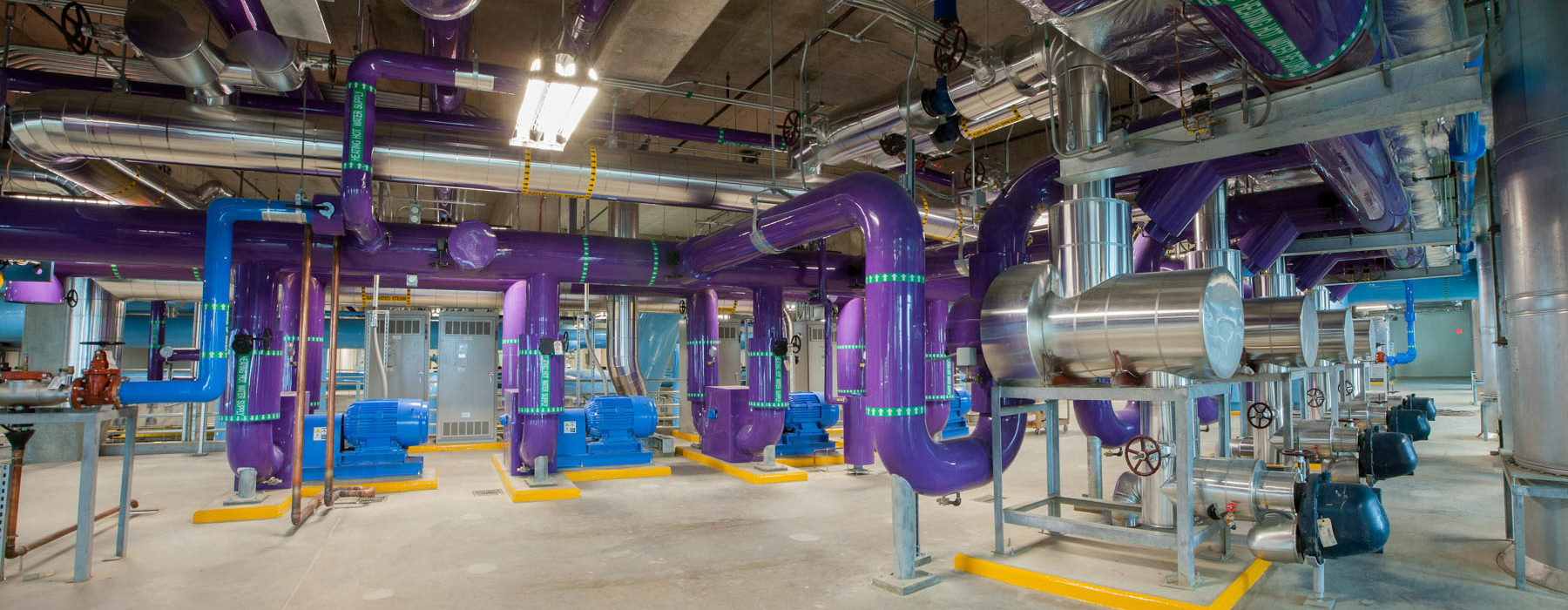 Parkland Central Utility Plant Purple Piping