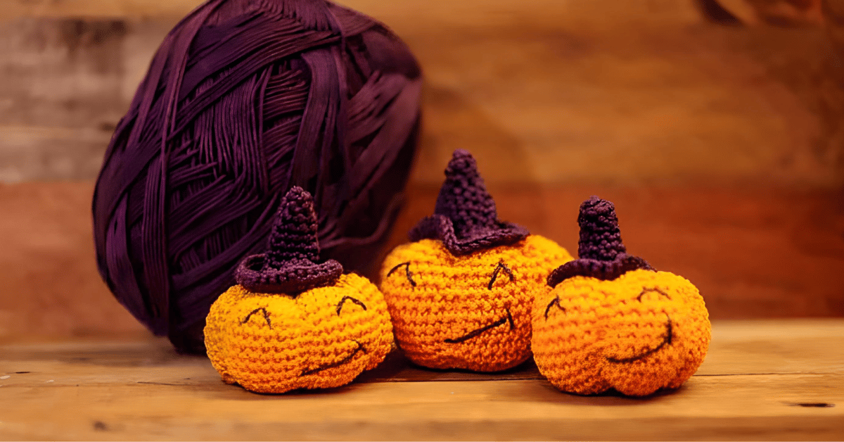 Abobora de crochê para o Halloween