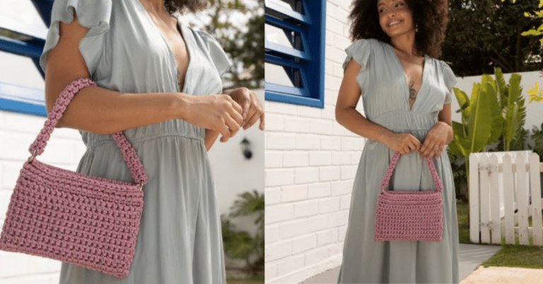Bolsa pequena com alça em crochê