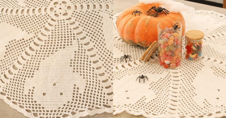 Centro de mesa para o halloween em crochê
