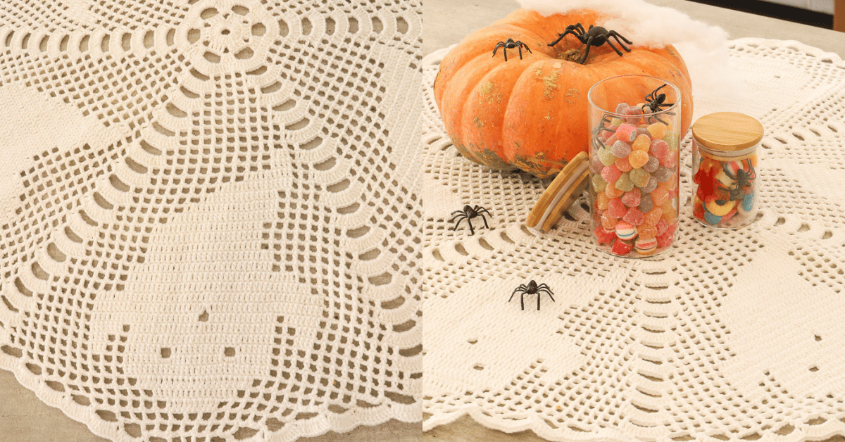 Centro de mesa par ao halloween em crochê