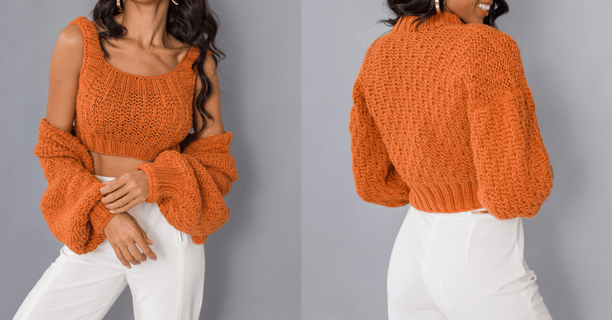 Conjunto top e cardigã de tricô: Passo a passo