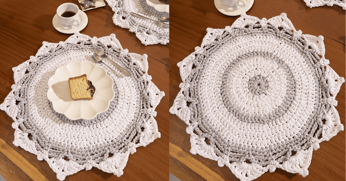 Lindo e fácil sousplat branco de crochê: Passo a passo com gráficos