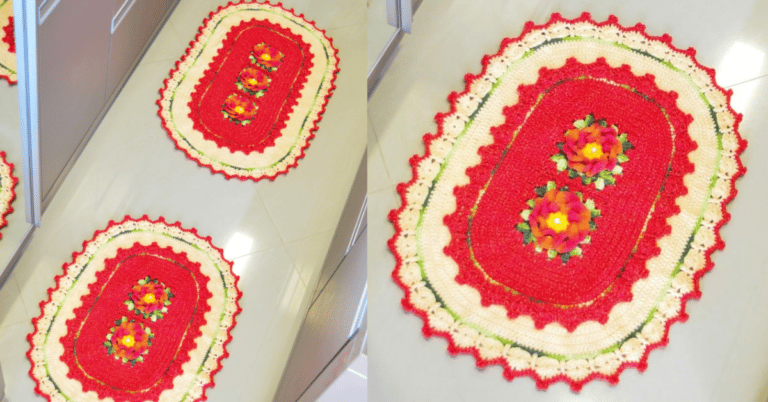 Jogo de cozinha natalino em crochê: Passo a passo com gráficos