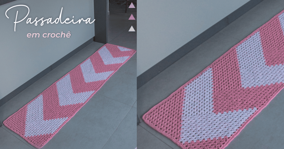 Deixe a Sua Casa Linda Com a Passadeira em Crochê Rosa : Passo a passo da receita