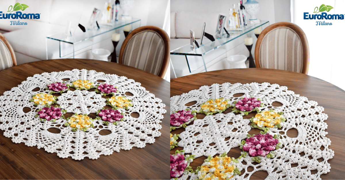 Decore a sua casa com o lindo centro de mesa picô em crochê: Passo a passo com gráficos