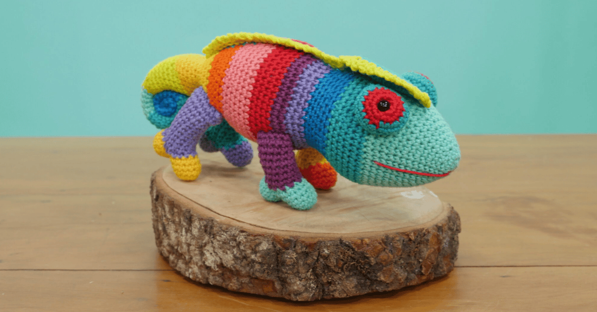 Faça o lindo Amigurumi de Camaleão em Crochê: Passo a passo