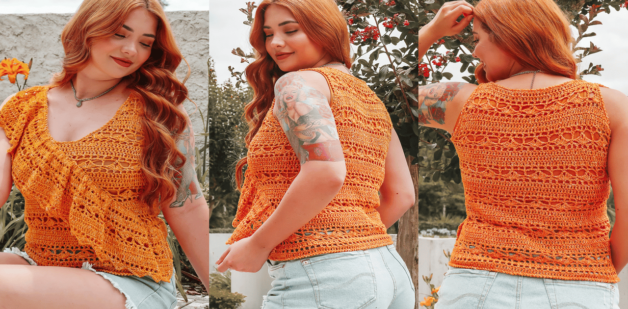 Blusa de crochê Bettina: Receita e gráfico
