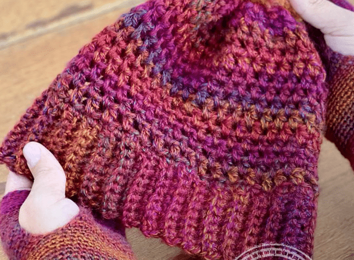 Gorro e luva de crochê: Uma combinação de cor Espetacular!