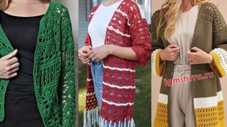 Cardigans de Crochê: 16 Modelos Criativos e Gráficos para Você Começar Já