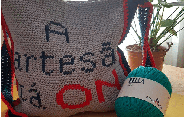 Bolsa crochê fio conduzido  artesã tá on!