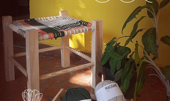 Banco de tear – Feito com fio MACRAMÊ