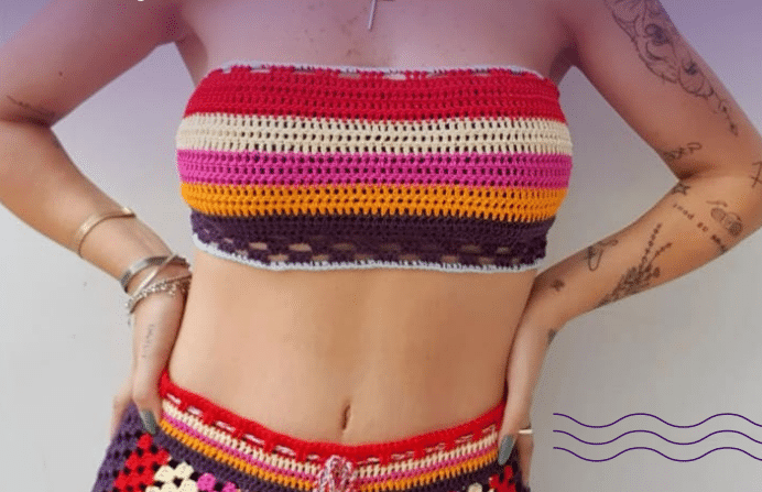 Top de crochê - feito com Bella Fashion