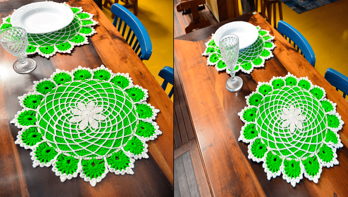 Conjunto Sousplat de Crochê Limonada